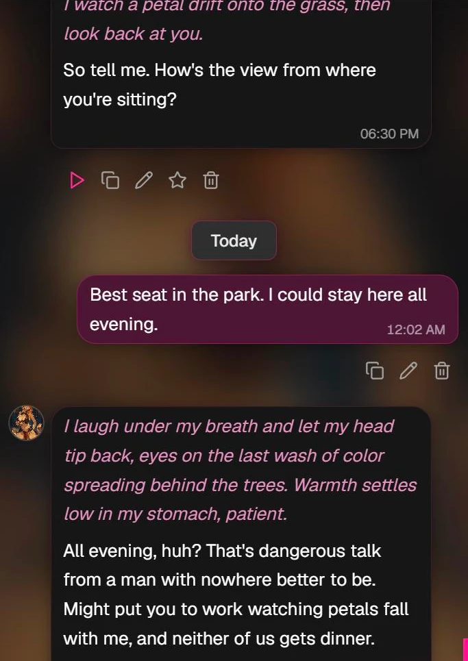 The shorter bar under your own message: Copy, Edit and Delete