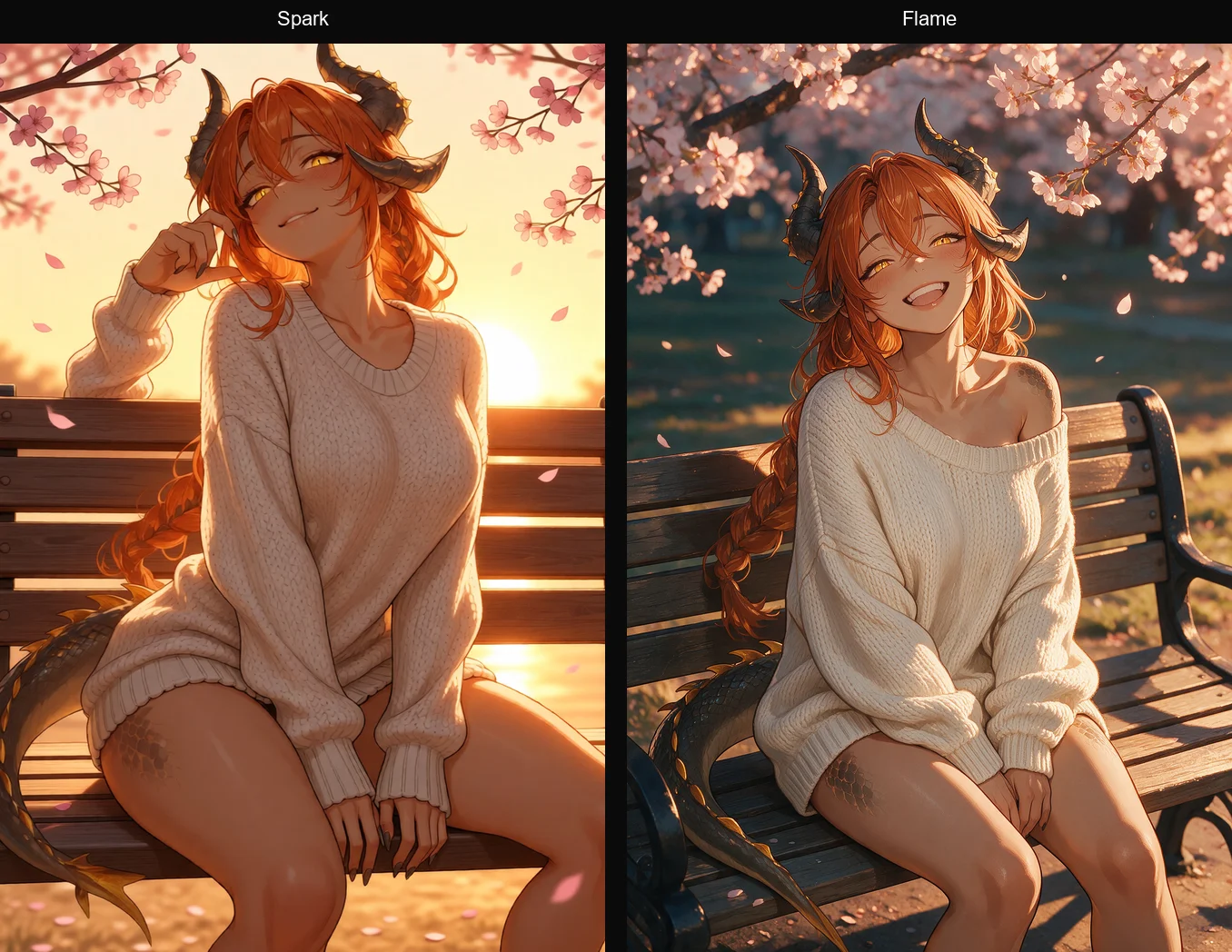 Anime companion scene in Spark and in Flame