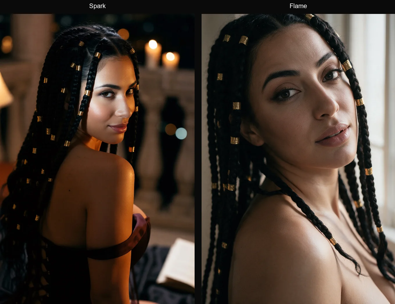 Close-up portrait in Spark and in Flame