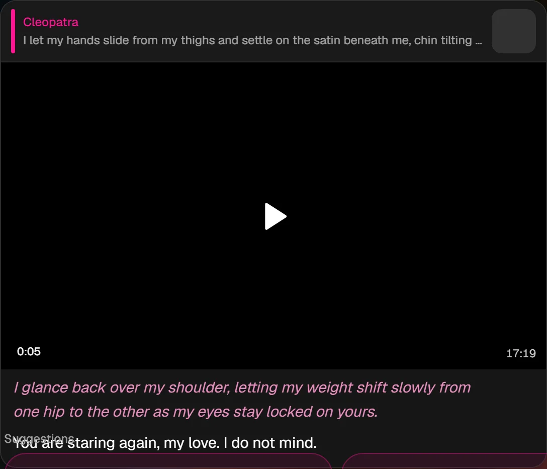 Video in chat, rear angle