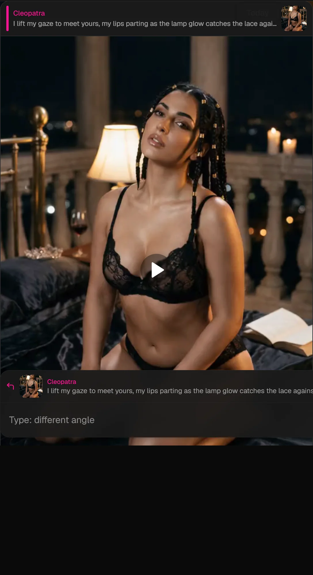 Video in chat, kneeling