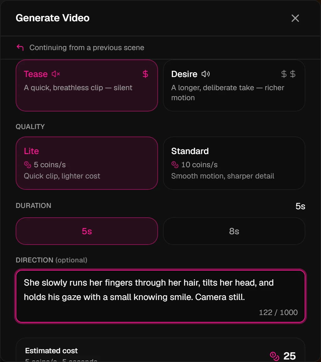 Generate Video, hair-tilt motion