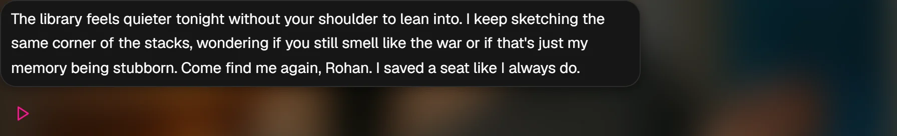 Play button on a companion message in chat