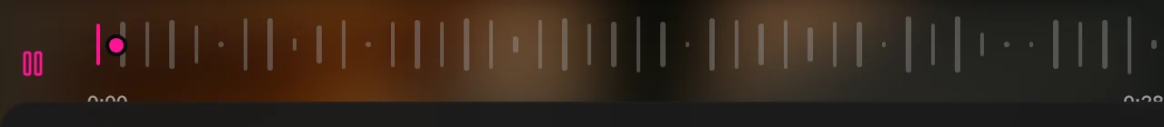 Expanded voice note player with waveform